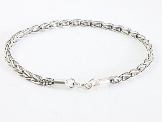 Fijne zilveren armband met fantasie schakels afbeelding 3