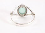 Opengewerkte zilveren ring met aqua chalcedoon afbeelding 3