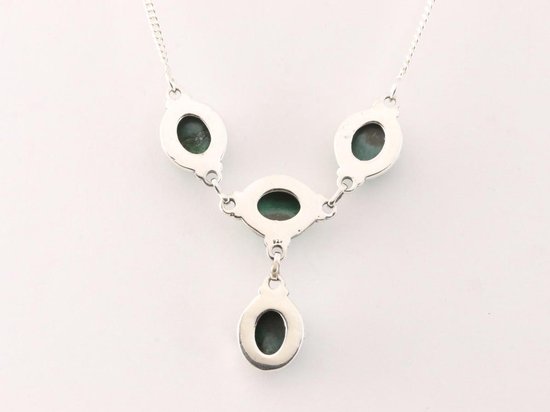 Bewerkte zilveren ketting met malachiet afbeelding 3