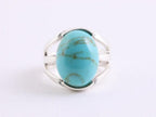 Opengewerkte zilveren ring met turkoois afbeelding 4