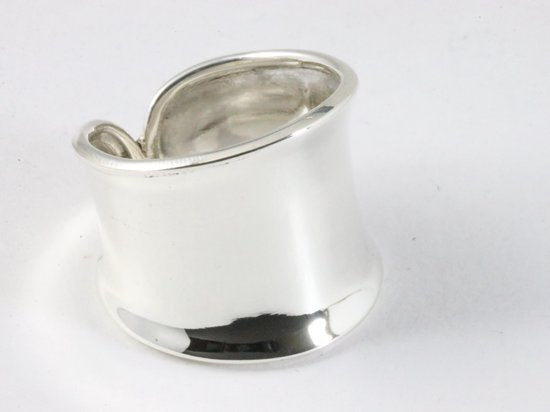 Brede hoogglans zilveren ring afbeelding 1