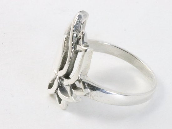 Zilveren lotus bloem ring afbeelding 2
