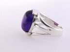 Opengewerkte zilveren ring met amethist afbeelding 2