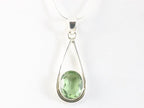 Zilveren hanger met groene amethist aan ketting afbeelding 4