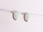 Ovale zilveren oorstekers met welo opaal afbeelding 3