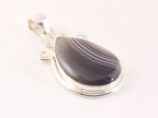 Zilveren hanger met Botswana agaat aan ketting afbeelding 2