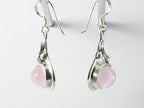 Bewerkte zilveren oorbellen met rozenkwarts afbeelding 2