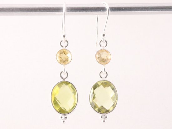 Zilveren oorbellen met lemonkwarts en citrien afbeelding 4