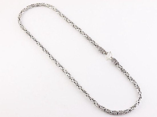 Zware zilveren ketting met koningsschakels afbeelding 2