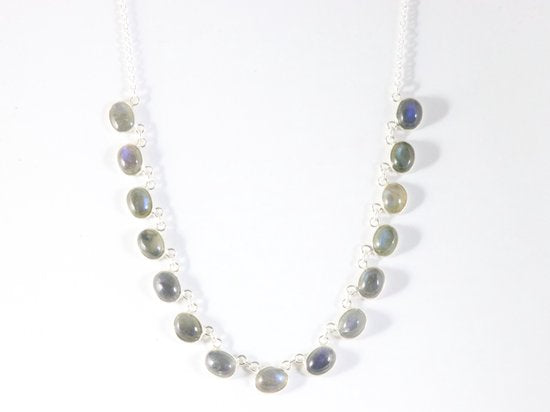 Zilveren collier met labradoriet afbeelding 4