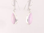 Druppelvormige zilveren oorbellen met roze fosfosideriet afbeelding 2