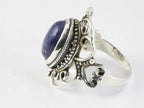 Opengewerkte zilveren ring met lapis lazuli afbeelding 2