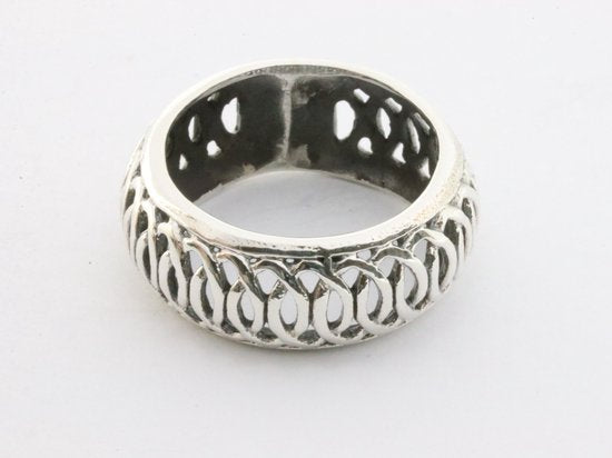 Brede opengewerkte zilveren ring afbeelding 3
