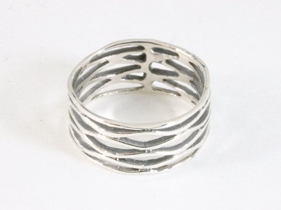 Opengewerkte zilveren ring afbeelding 3