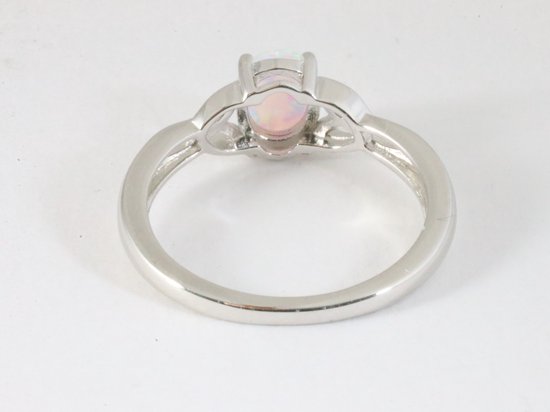 Hoogglans zilveren ring met welo opaal afbeelding 3