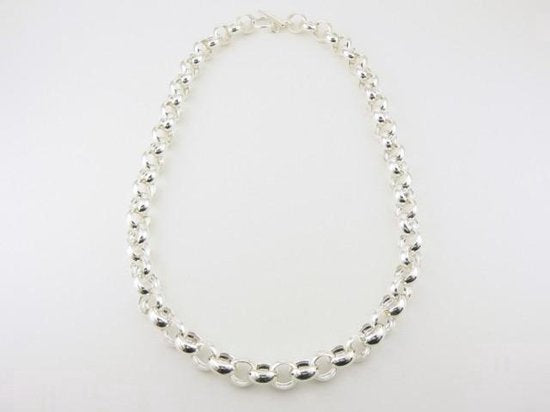 Zware zilveren ketting met grote jasseronschakels afbeelding 3