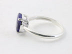 Fijne hoogglans zilveren ring met blauwe saffier afbeelding 2