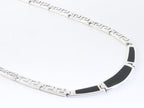 Hoogglans zilveren collier met onyx afbeelding 2