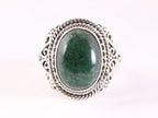 Bewerkte zilveren ring met jade afbeelding 4