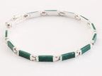Zilveren schakelarmband met malachiet afbeelding 2