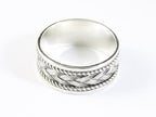 Zilveren ring met vlechtmotief en kabelpatronen afbeelding 2