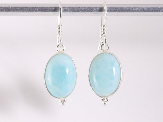 Zilveren oorbellen met larimar afbeelding 4