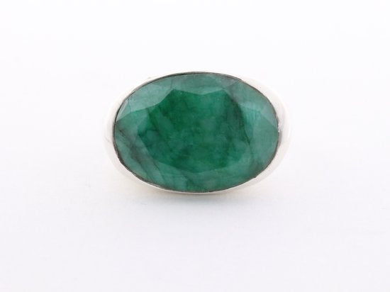 Zilveren ring met smaragd afbeelding 4