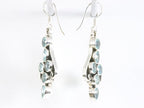 Lange zilveren oorbellen met blauwe topaas afbeelding 2