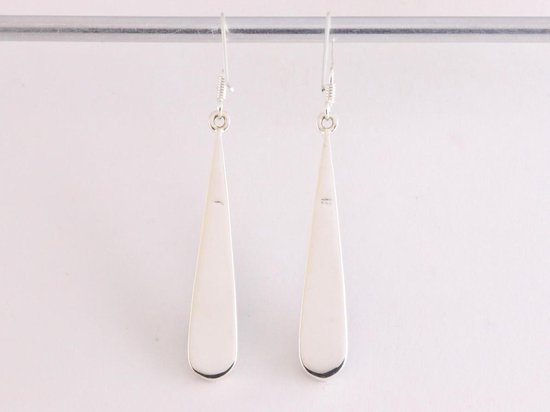 Lange druppelvormige zilveren oorbellen met lapis lazuli afbeelding 2