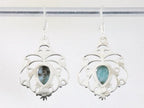 Opengewerkte zilveren oorbellen met larimar afbeelding 2