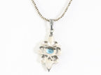 Zilveren hanger met amethist en marcasiet aan ketting afbeelding 3