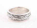 Zware zilveren ring met vlechtmotief afbeelding 1