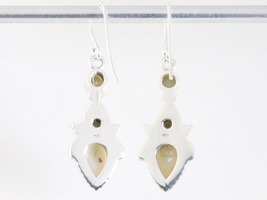 Bewerkte zilveren oorbellen met parel afbeelding 3