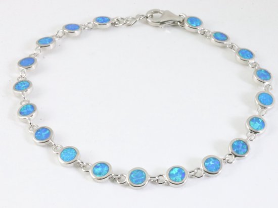 Hoogglans zilveren armband met Australische opaal afbeelding 1