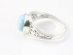Fijne opengewerkte zilveren ring met larimar afbeelding 2