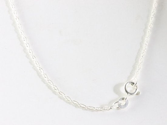 Zilveren hanger met blauwe saffier en witte topaas aan ketting afbeelding 5