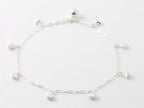 Fijne zilveren enkelband met schelpjes afbeelding 1