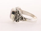 Bewerkte zilveren ring met rozenkwarts afbeelding 2