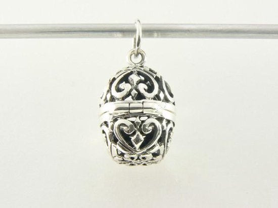 Opengewerkte zilveren engelroeper afbeelding 2