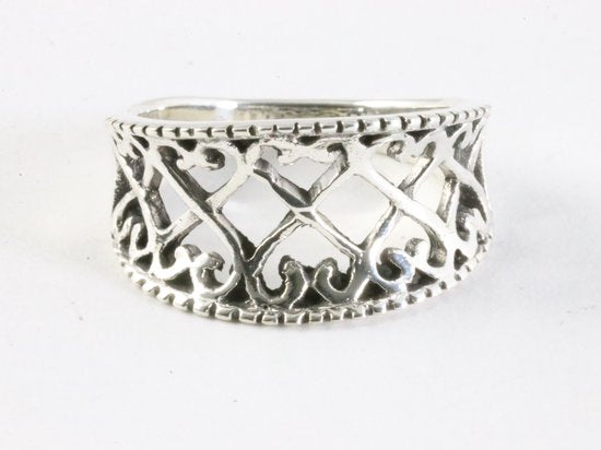 Opengewerkte zilveren ring afbeelding 4