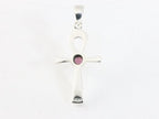 Fijne zilveren ankh hanger met granaat afbeelding 3
