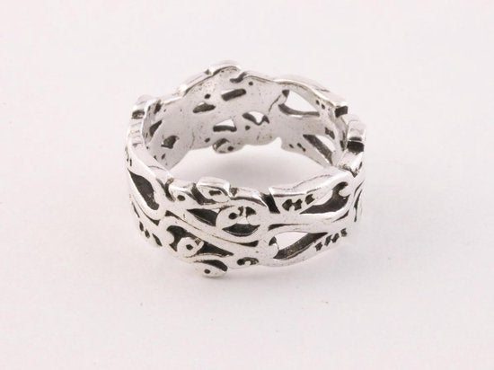 Opengewerkte zilveren ring afbeelding 2