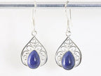 Opengewerkte zilveren oorbellen met lapis lazuli afbeelding 4
