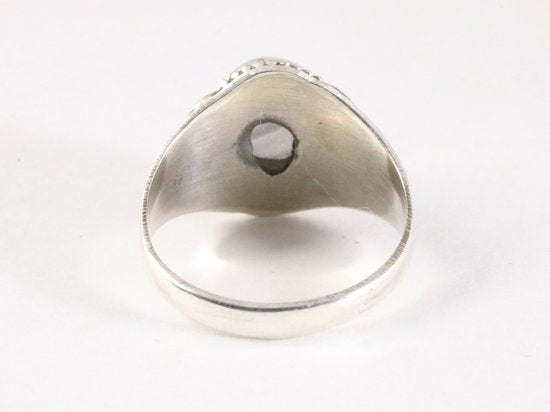 Bewerkte zilveren ring met blauwe lace agaat afbeelding 3