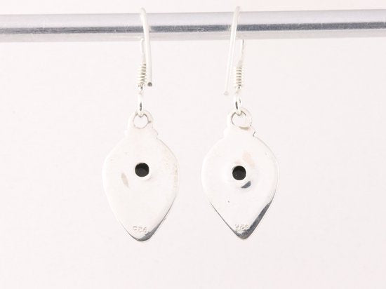 Fijne bewerkte zilveren oorbellen met blauwe zonnesteen afbeelding 3