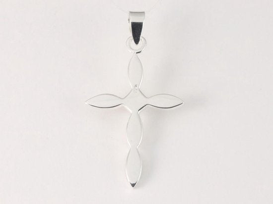 Zilveren kruishanger met parelmoer afbeelding 3