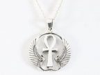 Bewerkte zilveren ankh hanger aan ketting afbeelding 4