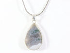 Zilveren hanger met mosagaat aan ketting afbeelding 3