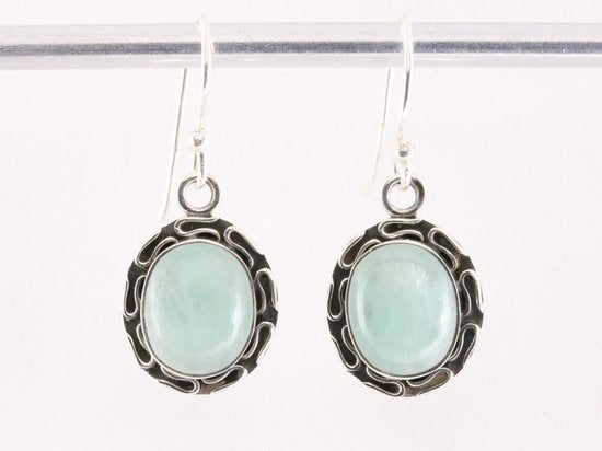 Bewerkte zilveren oorbellen met amazoniet afbeelding 4