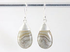 Zilveren oorbellen met Mexicaanse laguna lace agaat afbeelding 4